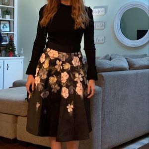 Ted Baker (different international sizes) Size 2 Black Floral Dress long sleeved